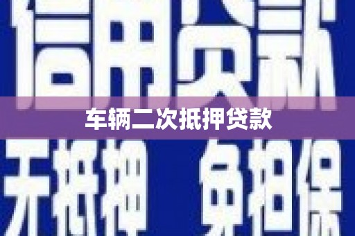 龙湾车辆二次抵押贷款