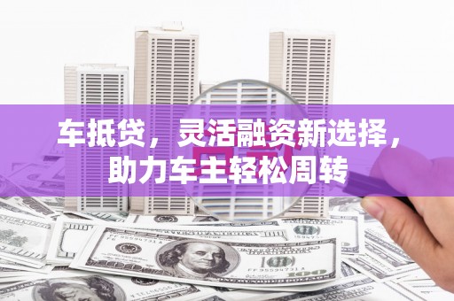 龙湾车抵贷，灵活融资新选择，助力车主轻松周转