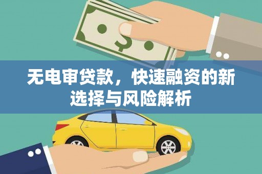 龙湾无电审贷款，快速融资的新选择与风险解析