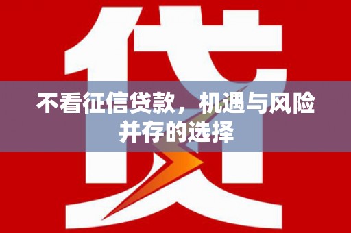 龙湾不看征信贷款，机遇与风险并存的选择